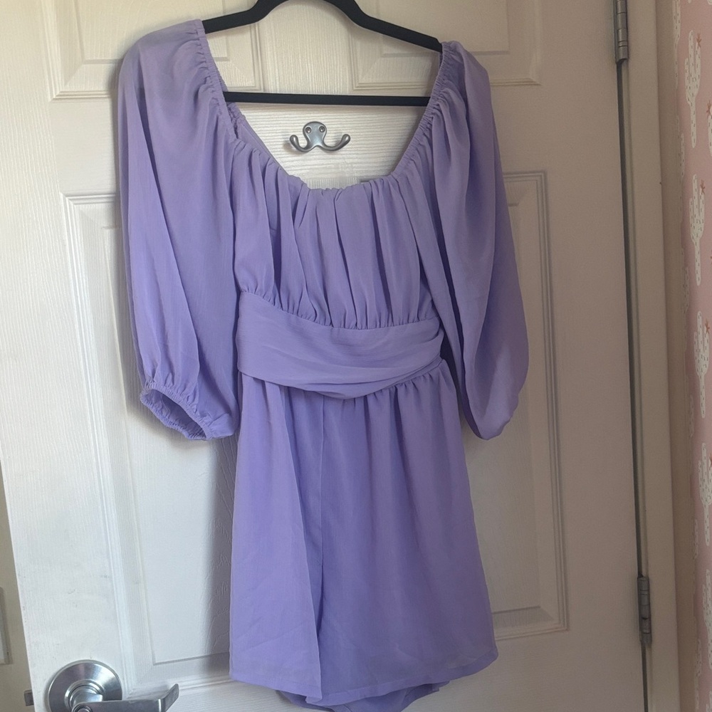 Lavender Off-Shoulder Dress